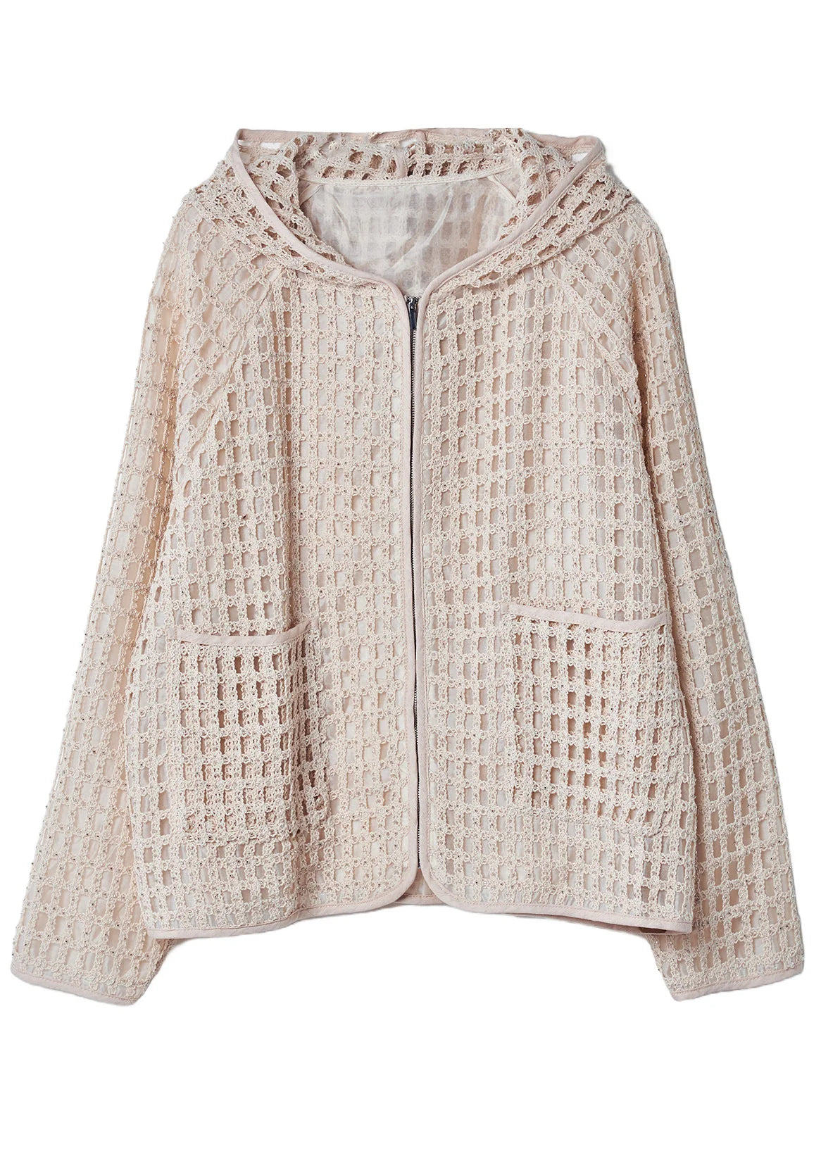 Women's Hooded Knit Coat Hollow Out Design 4