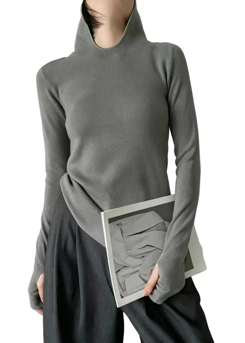 Women's Hooded Sweater Long Sleeve with Thumb Holes 0