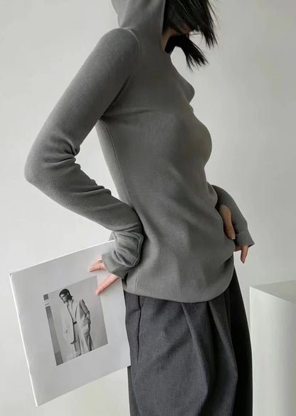 Women's Hooded Sweater Long Sleeve with Thumb Holes 3