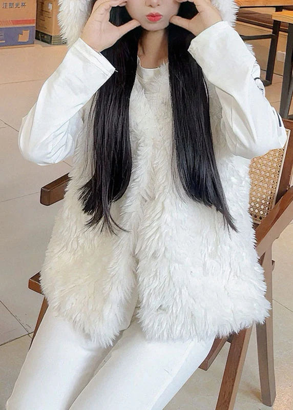Women's Hooded Waistcoat with Pockets Casual Winter Vest 3