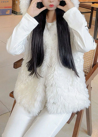 Women's Hooded Waistcoat with Pockets Casual Winter Vest 3