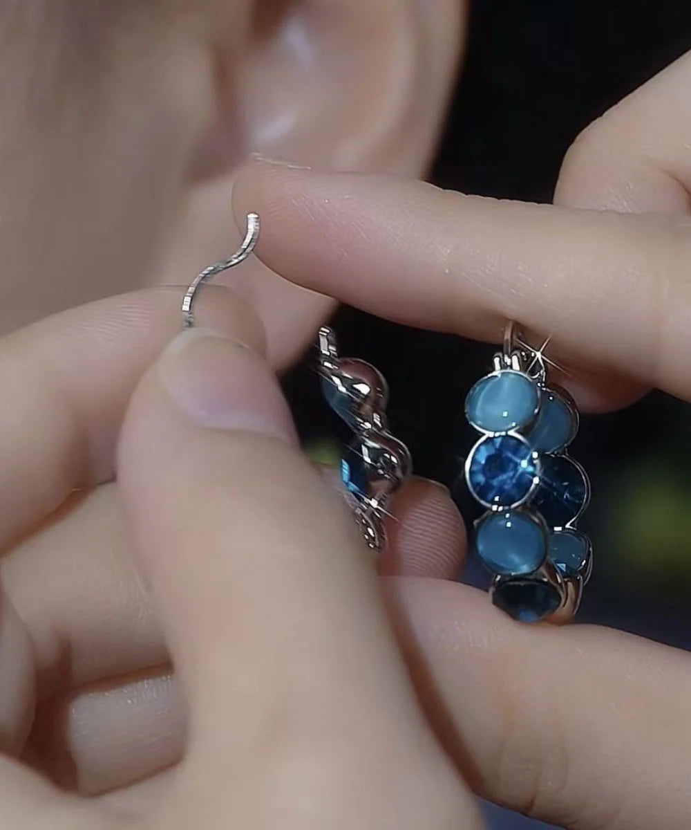 Women's Hoop Earrings Cat's Eye Design 4