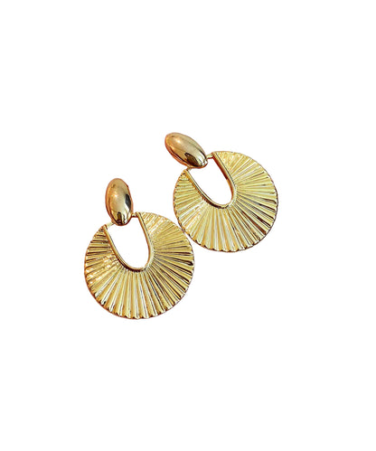 Women's Hoop Earrings Fan-Shaped Design 0