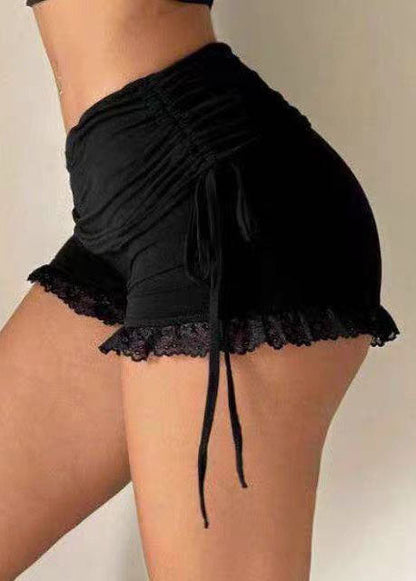 Women's Hot Pants Patchwork Lace Drawstring Style 3