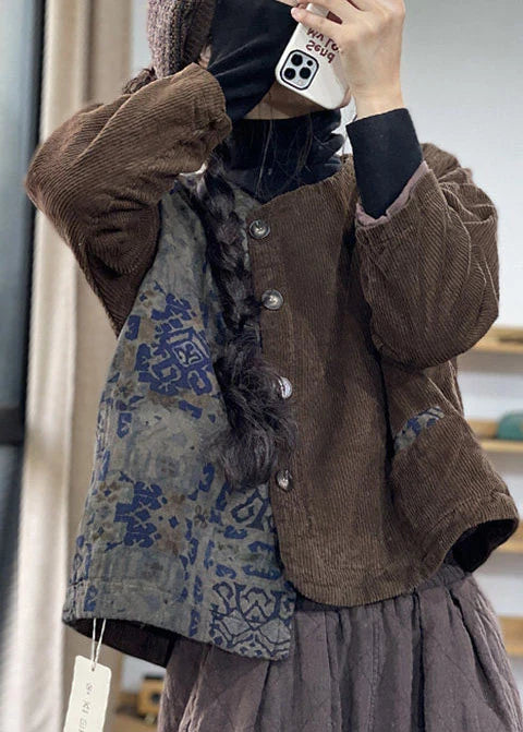 Women's Jacket Asymmetrical Patchwork Casual Style 1