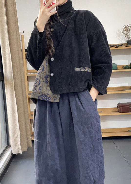 Women's Jacket Asymmetrical Patchwork Casual Style 4