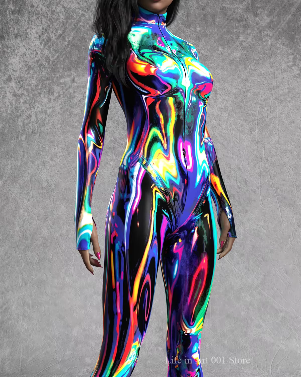 Women's Jumpsuit 3D Chrome Print Steampunk Style 5