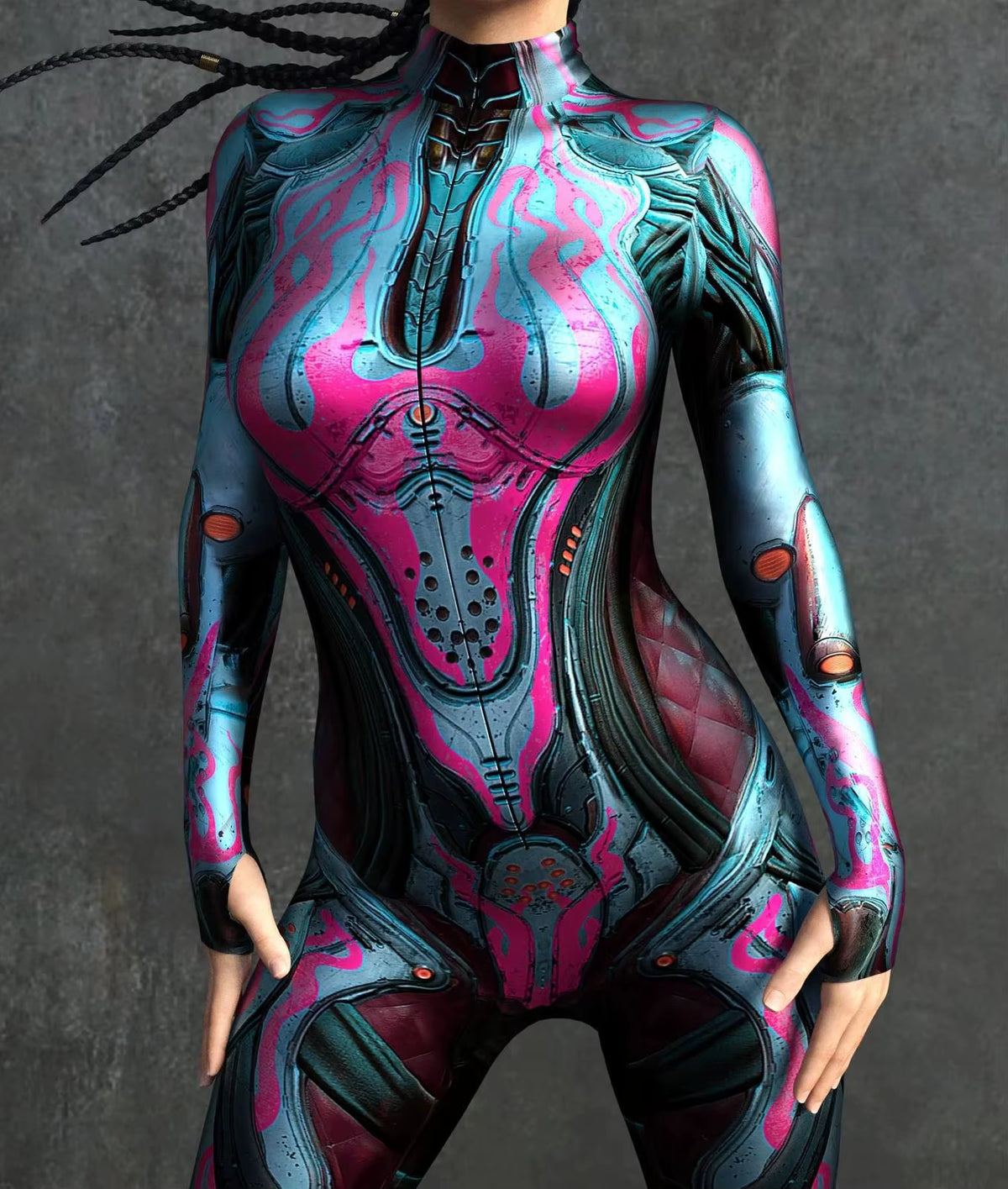 Women's Jumpsuit Cyber Armor 3D Print Bodysuit for Cosplay and Festivals 1