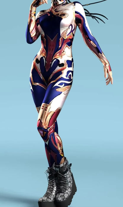Women's Jumpsuit Cyber Armor 3D Print Bodysuit for Cosplay and Festivals 10