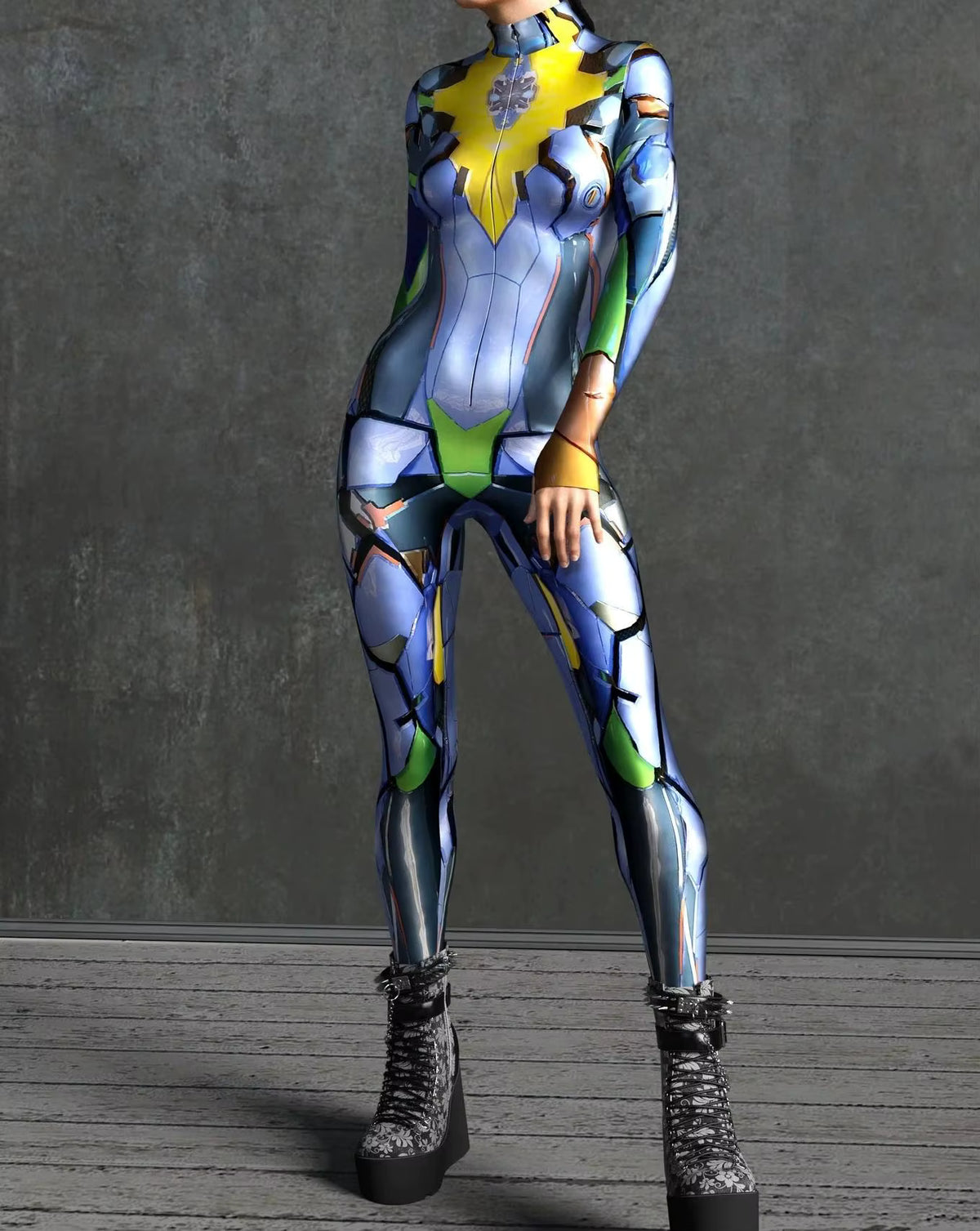 Women's Jumpsuit Cyber Armor 3D Print Bodysuit for Cosplay and Festivals 12