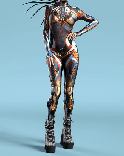 Women's Jumpsuit Cyber Armor 3D Print Bodysuit for Cosplay and Festivals 13