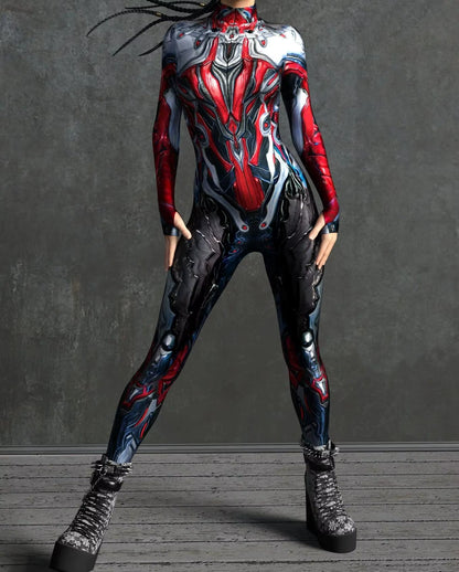 Women's Jumpsuit Cyber Armor 3D Print Bodysuit for Cosplay and Festivals 3