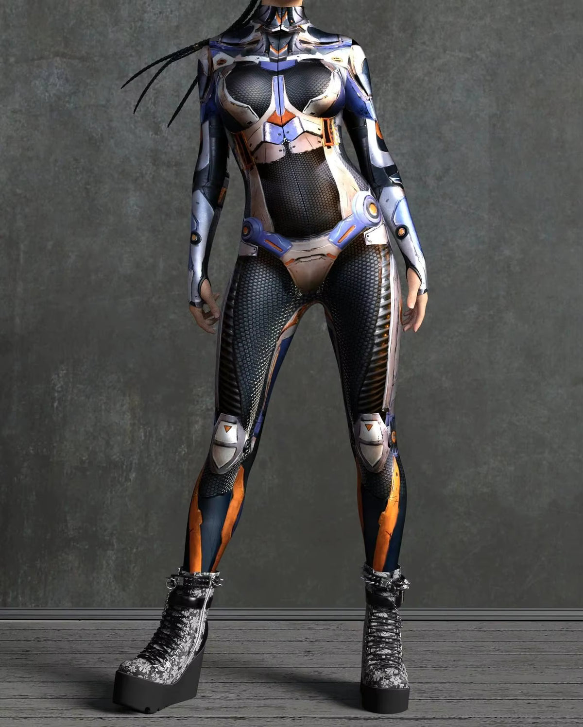 Women's Jumpsuit Cyber Armor 3D Print Bodysuit for Cosplay and Festivals 4