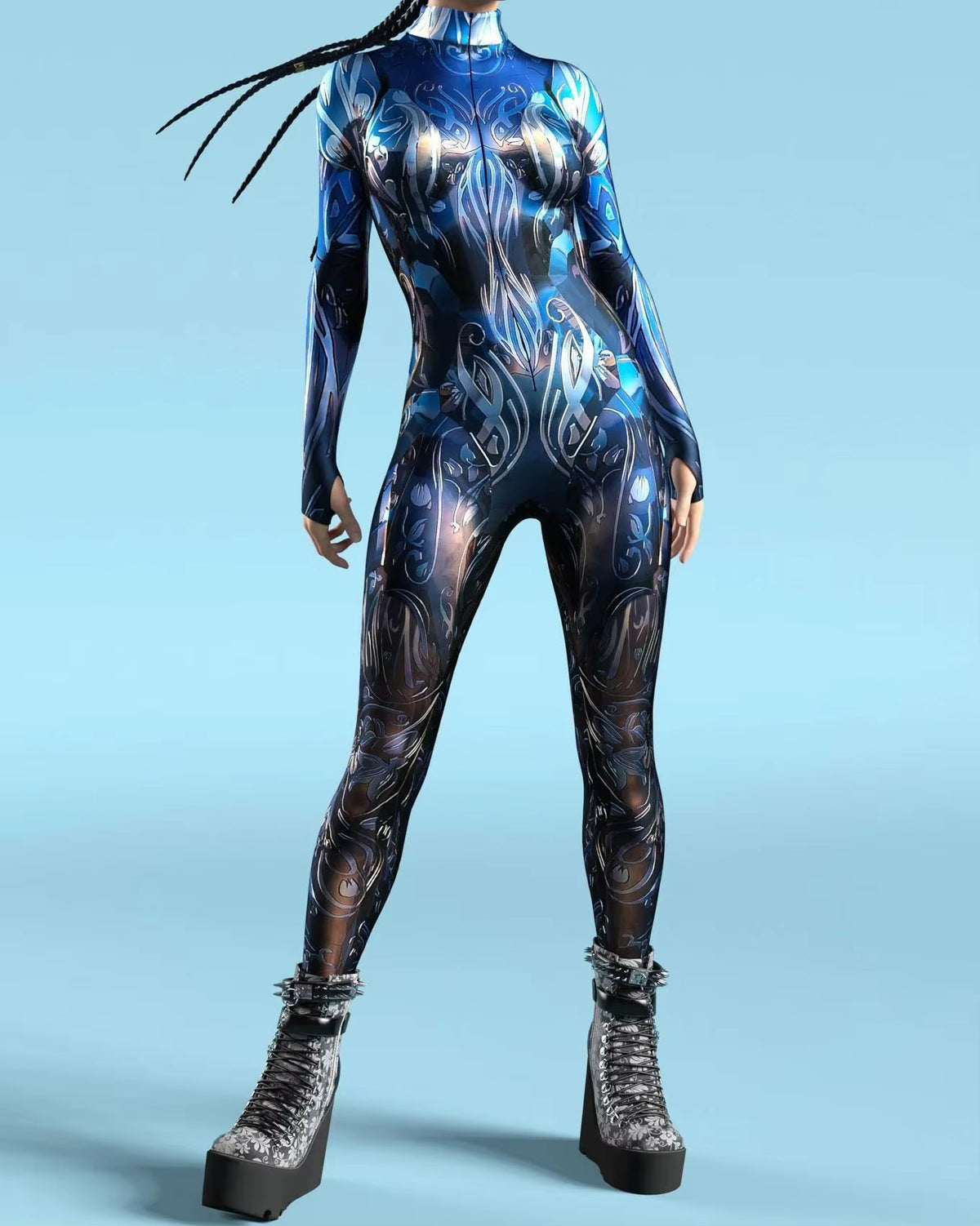 Women's Jumpsuit Cyber Armor 3D Print Bodysuit for Cosplay and Festivals 9
