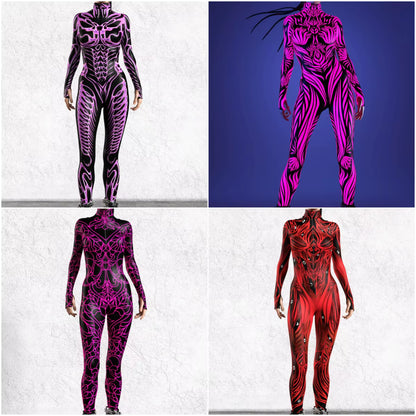Women's Jumpsuit Cyberpunk Muscle Design for Cosplay and Performance 1