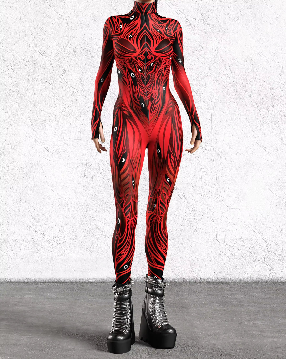 Women's Jumpsuit Cyberpunk Muscle Design for Cosplay and Performance 10