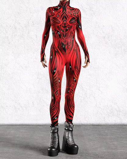 Women's Jumpsuit Cyberpunk Muscle Design for Cosplay and Performance 10