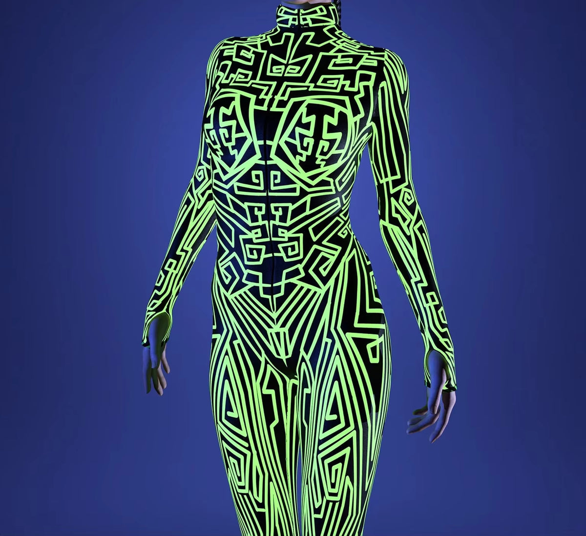 Women's Jumpsuit Cyberpunk Muscle Design for Cosplay and Performance 11