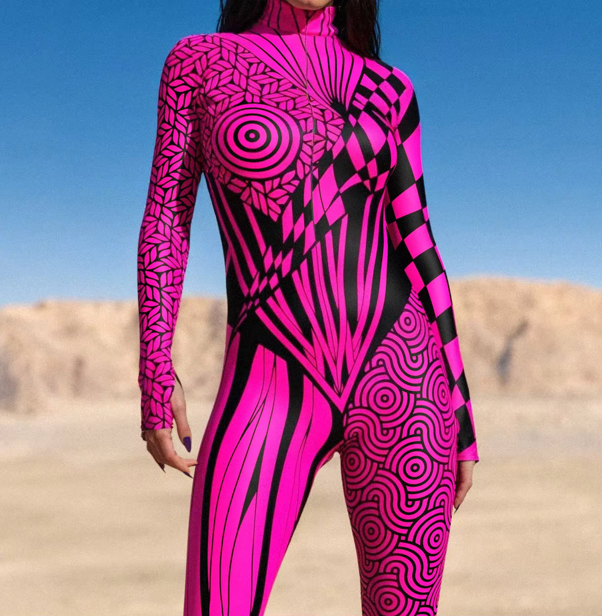 Women's Jumpsuit Cyberpunk Muscle Design for Cosplay and Performance 2