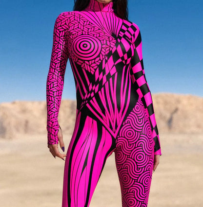 Women's Jumpsuit Cyberpunk Muscle Design for Cosplay and Performance 2