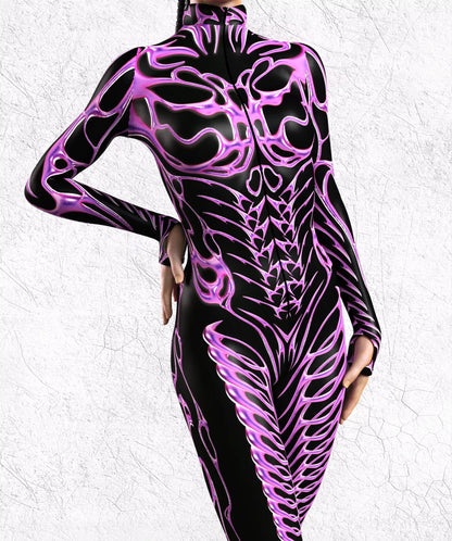 Women's Jumpsuit Cyberpunk Muscle Design for Cosplay and Performance 5