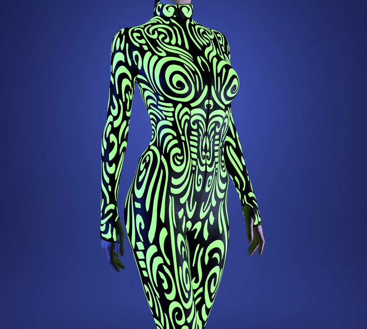 Women's Jumpsuit Cyberpunk Muscle Design for Cosplay and Performance 6