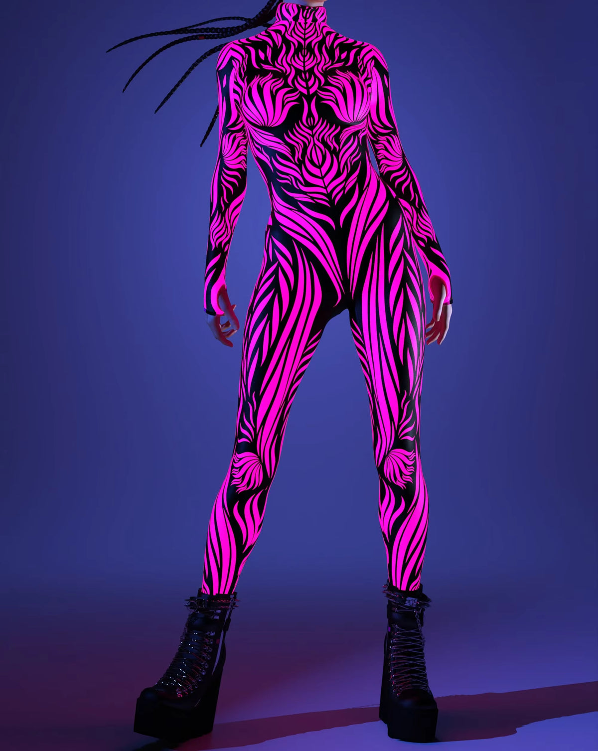 Women's Jumpsuit Cyberpunk Muscle Design for Cosplay and Performance 7