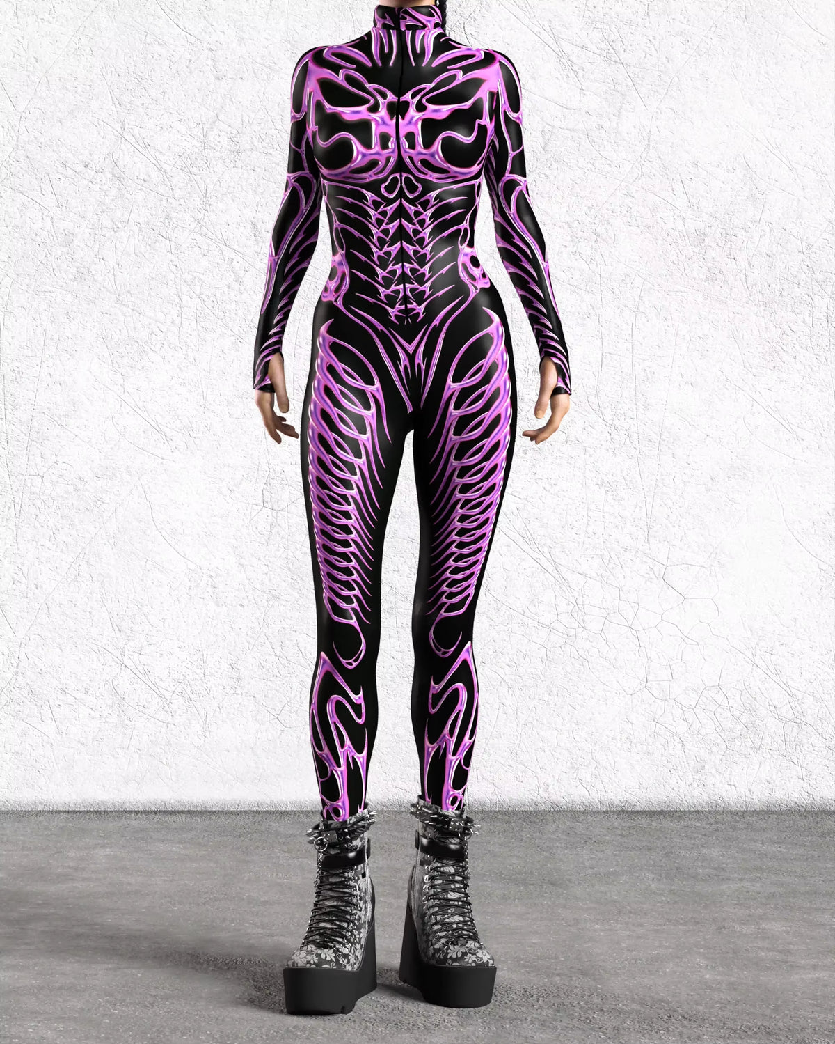 Women's Jumpsuit Cyberpunk Muscle Design for Cosplay and Performance 8