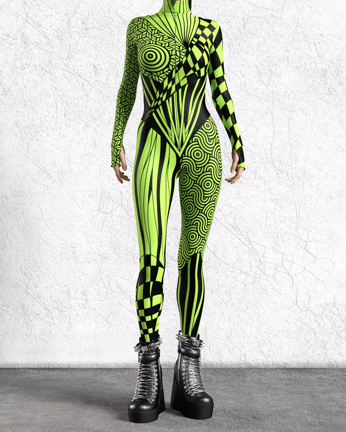 Women's Jumpsuit Cyberpunk Muscle Design for Cosplay and Performance 9