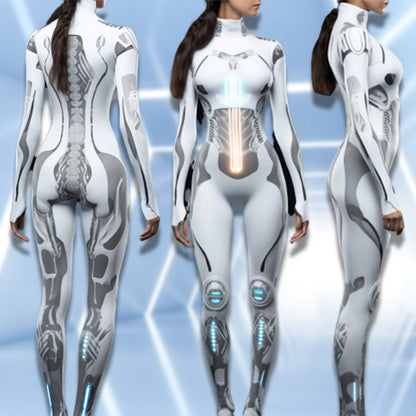 Women's Jumpsuit Futuristic Robot Print Cosplay Design 0
