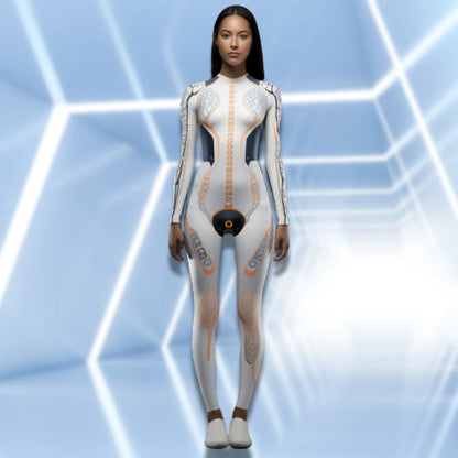 Women's Jumpsuit Futuristic Robot Print Cosplay Design 1