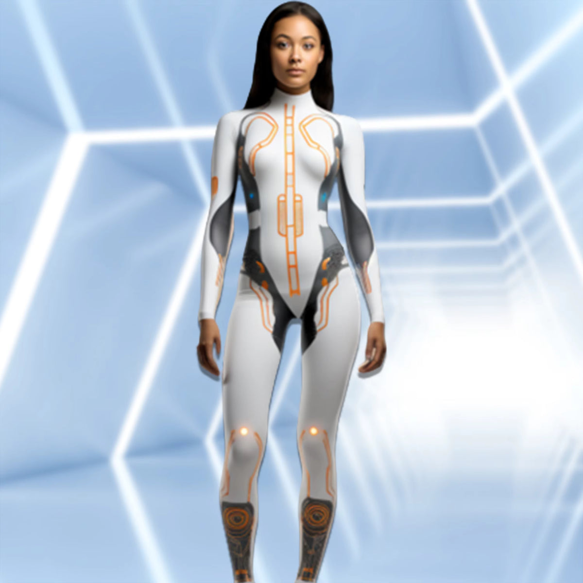 Women's Jumpsuit Futuristic Robot Print Cosplay Design 3