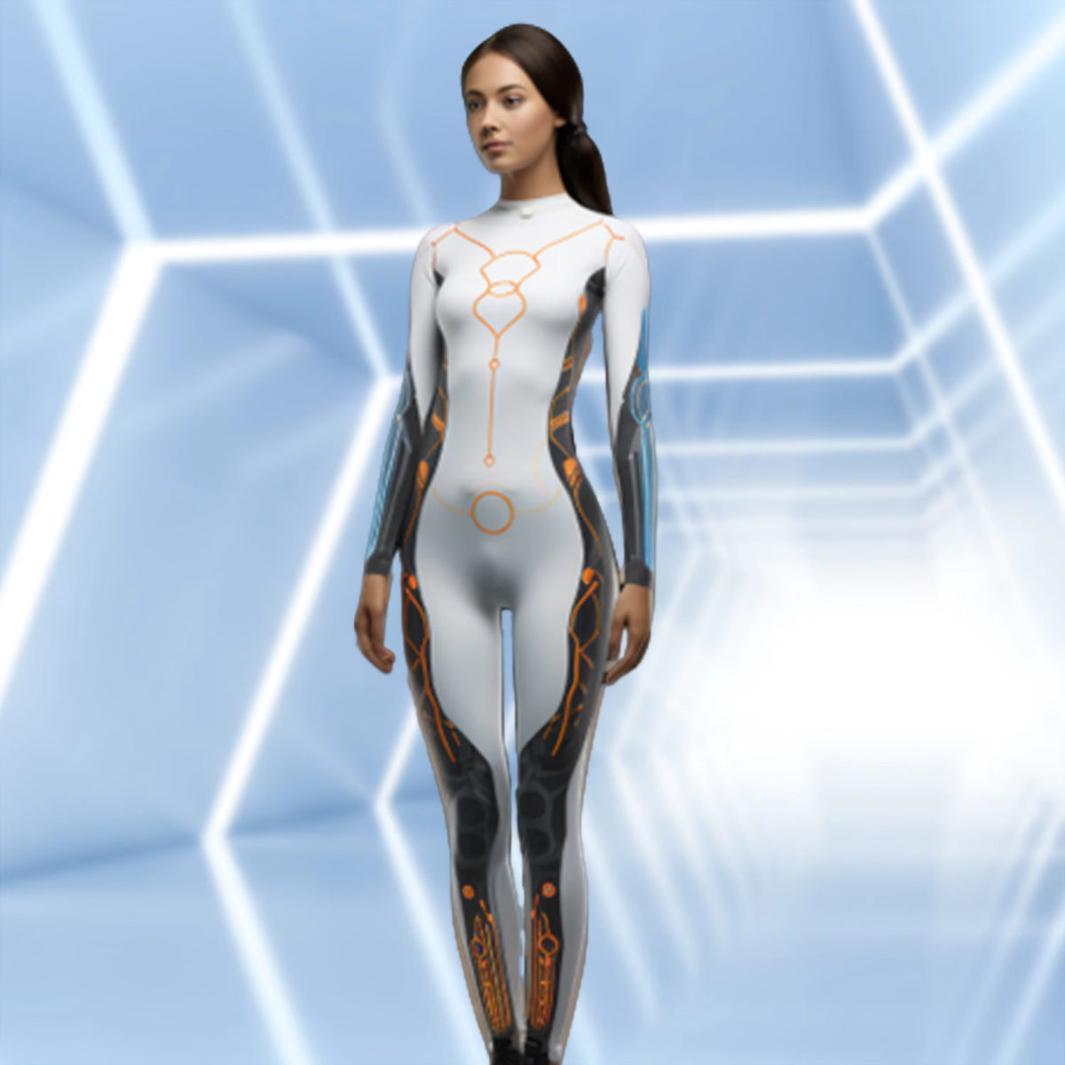 Women's Jumpsuit Futuristic Robot Print Cosplay Design 4
