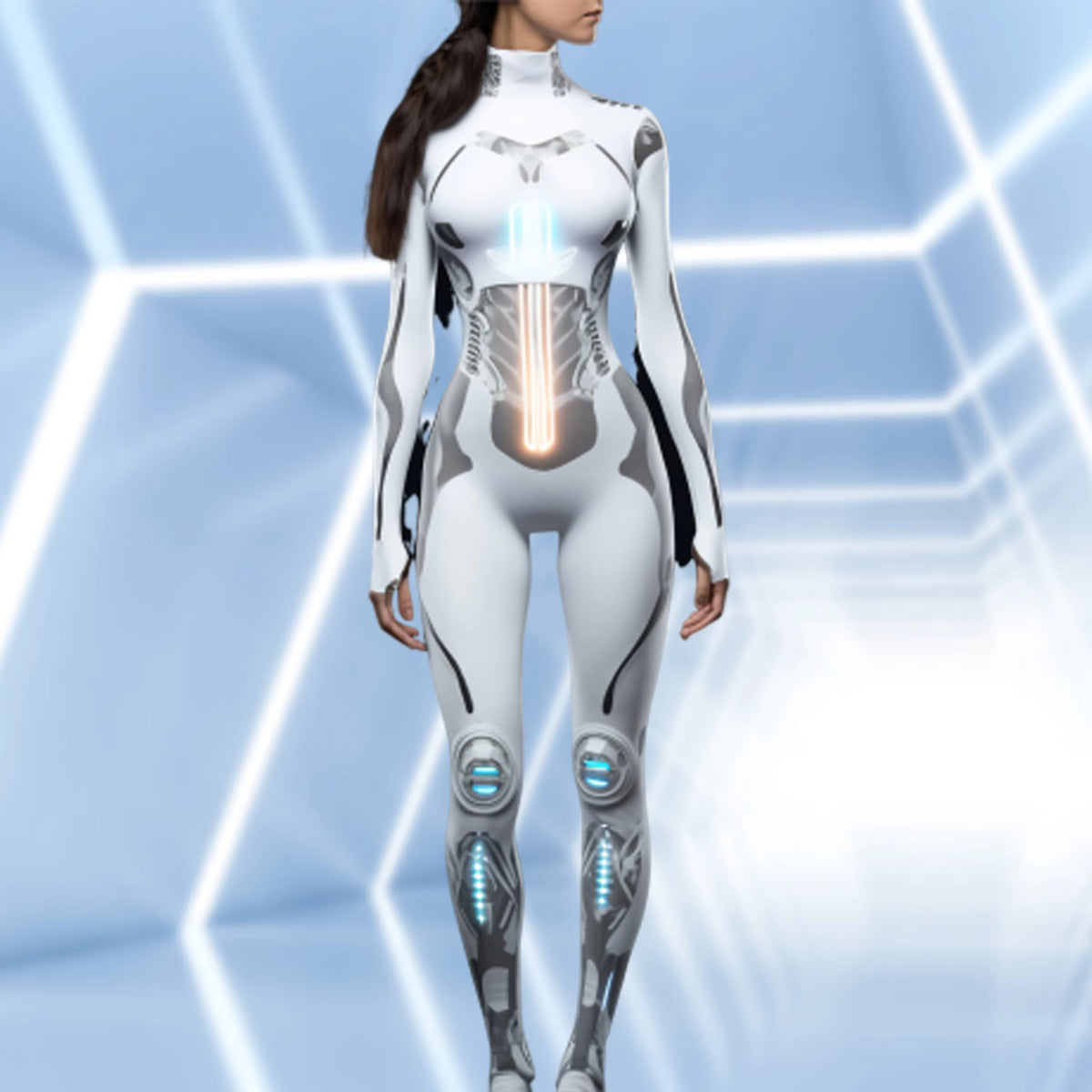 Women's Jumpsuit Futuristic Robot Print Cosplay Design 5