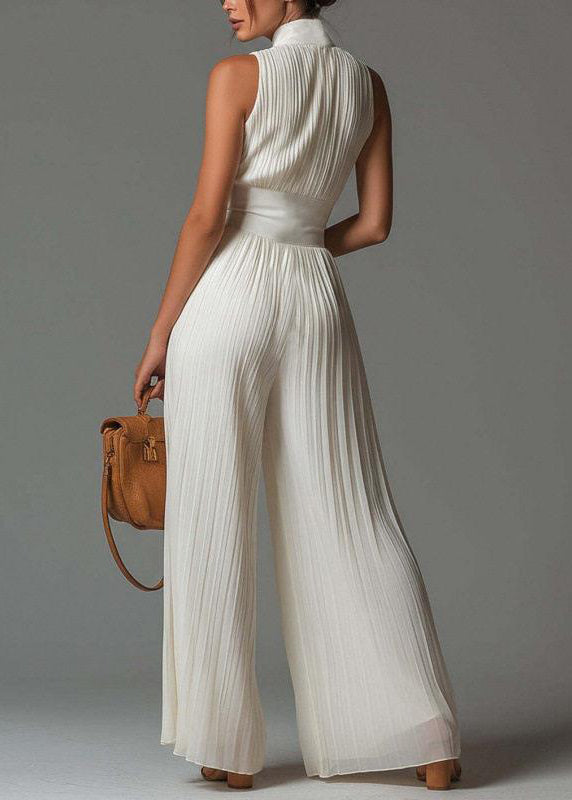 Women's Jumpsuit Sleeveless Zip-Up with Textured Print 2