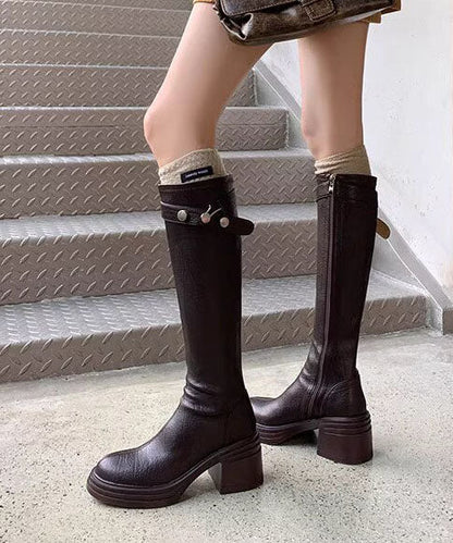 Women's Knee Boots Chunky Heel Boho Style 2