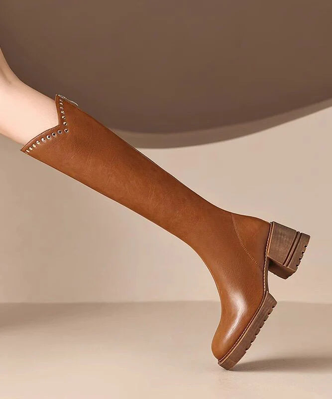 Women's Knee Boots Rivet Combat Style 1