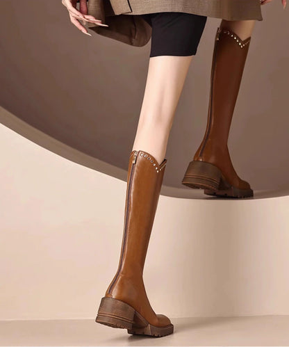 Women's Knee Boots Rivet Combat Style 2