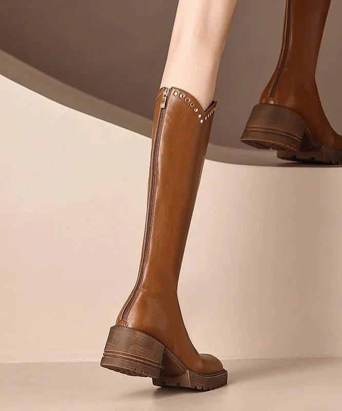 Women's Knee Boots Rivet Combat Style 3