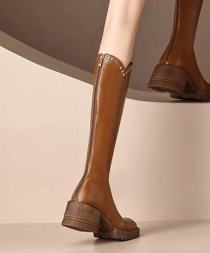 Women's Knee Boots Rivet Combat Style 3