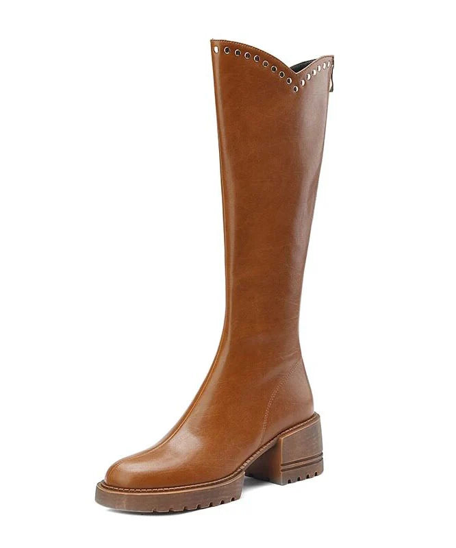 Women's Knee Boots Rivet Combat Style 4
