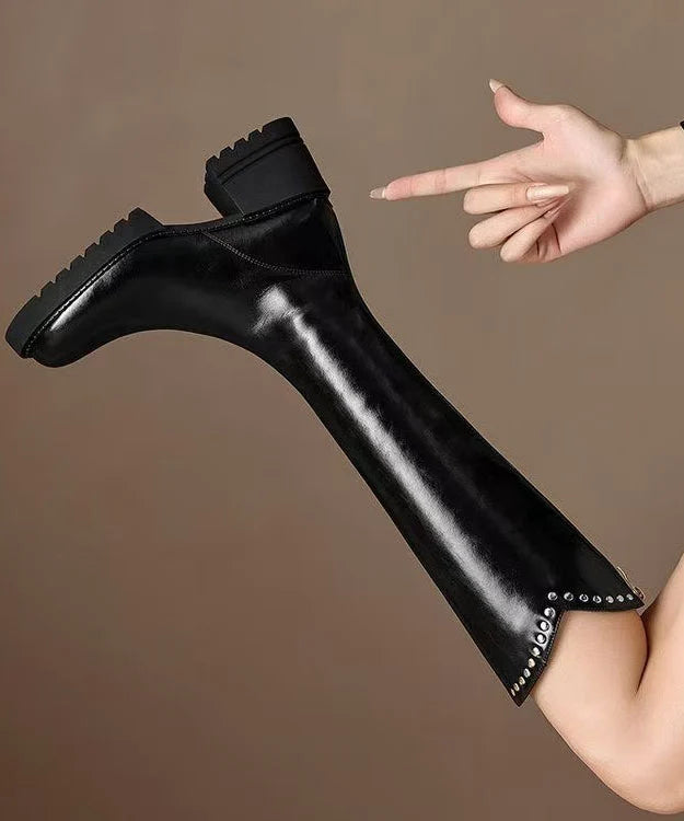 Women's Knee Boots Rivet Detail Fitted Style 0