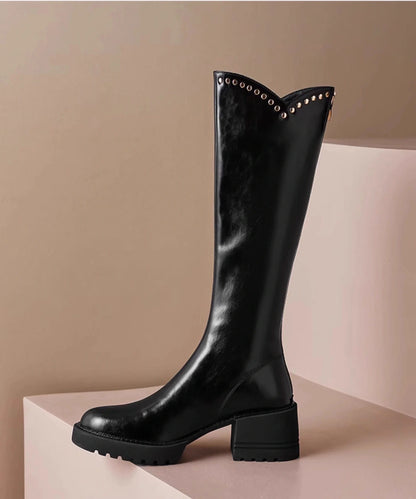 Women's Knee Boots Rivet Detail Fitted Style 2