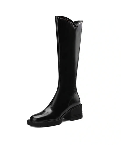 Women's Knee Boots Rivet Detail Fitted Style 4