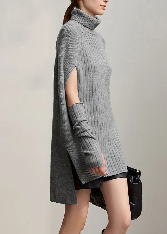 Women's Knit Sweater Low High Design 2