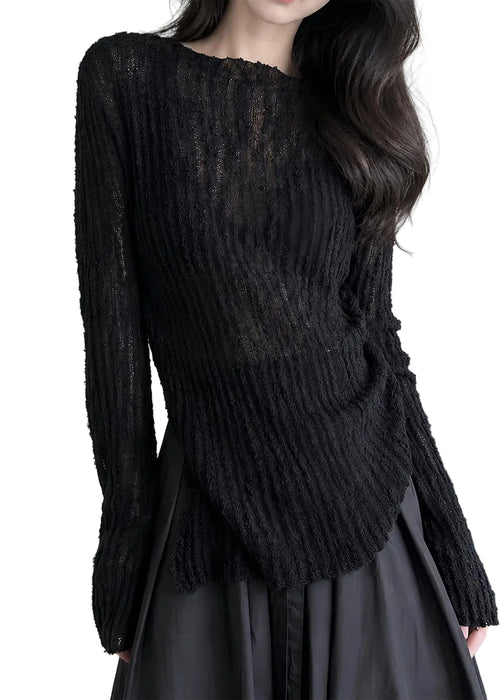 Women's Knit Sweater Slim Fit Long Sleeve 0