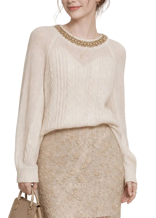 Women's Knit Sweater Top O-Neck Casual 0