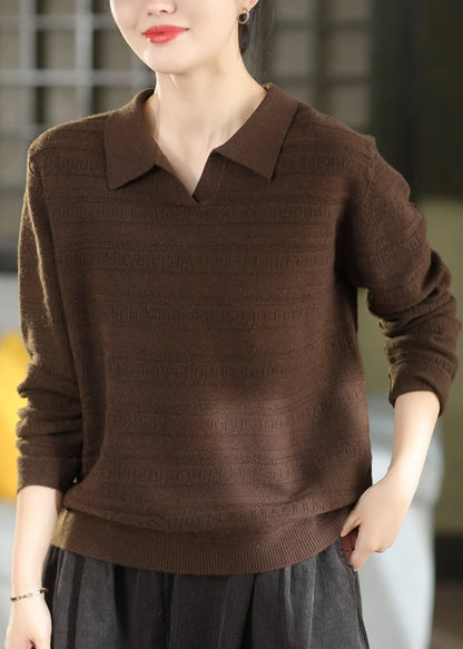 Women's Knit Sweater with Peter Pan Collar 1