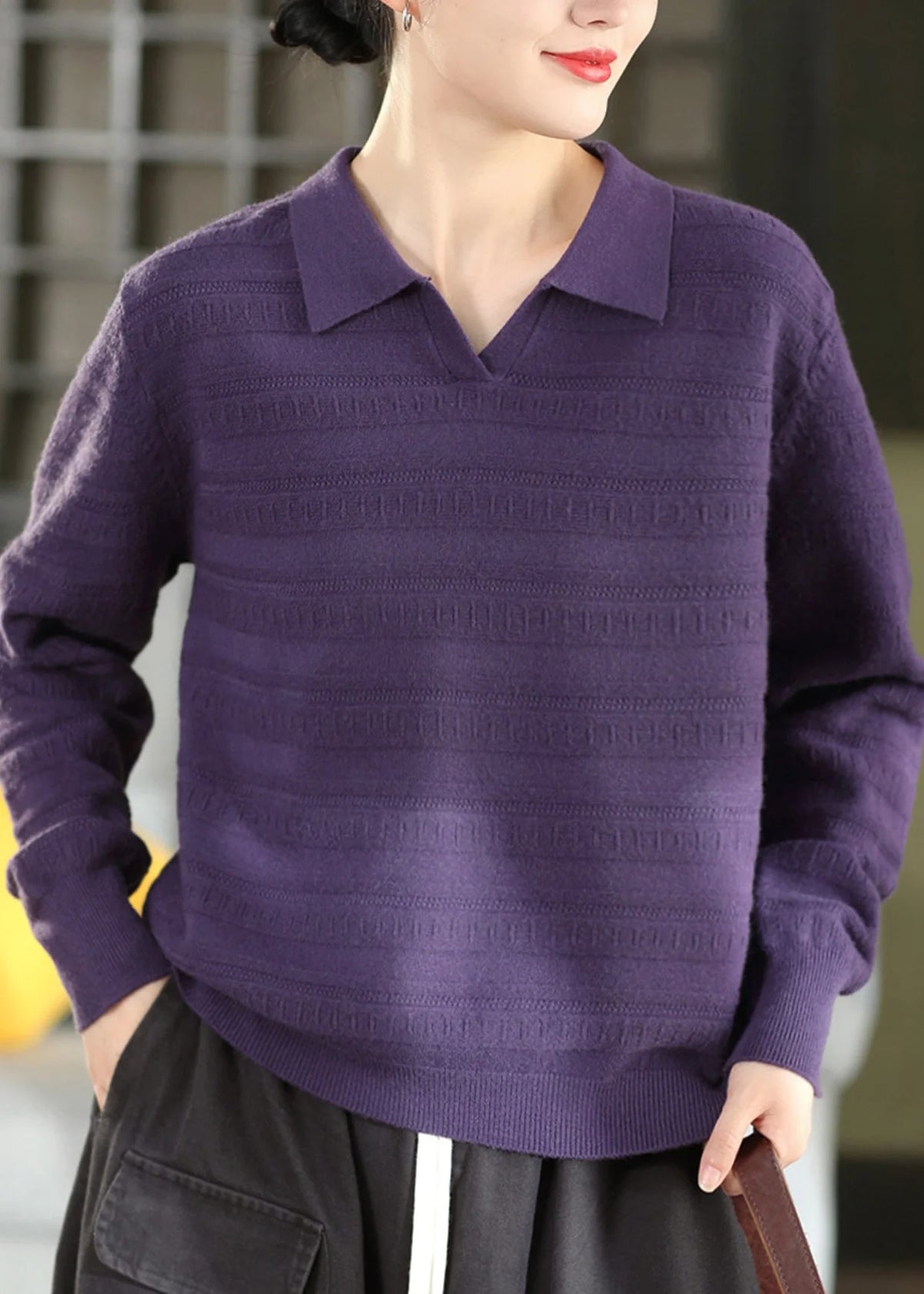 Women's Knit Sweater with Peter Pan Collar 3