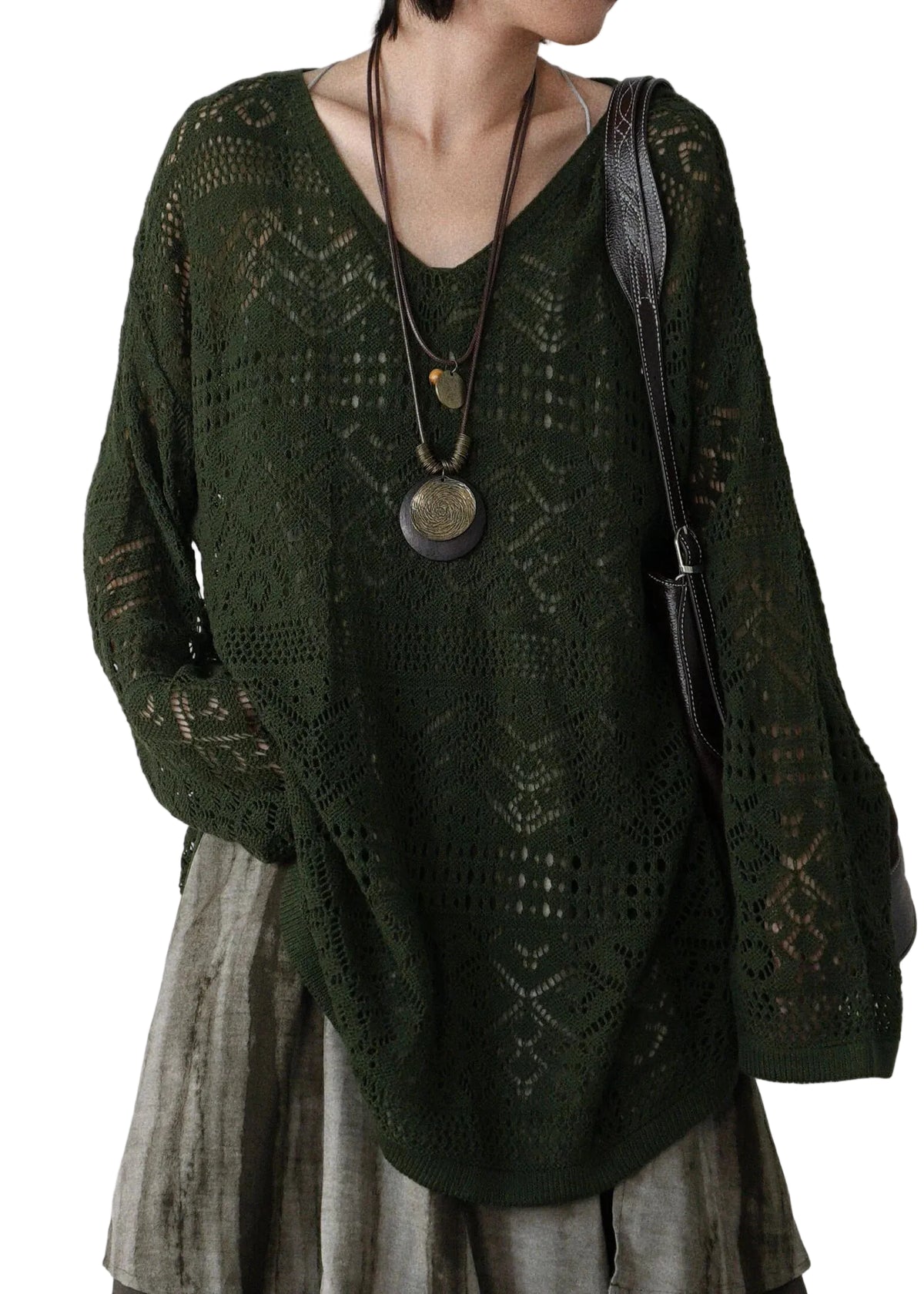 Women's Knit Top Hollow Out Fall Style 0